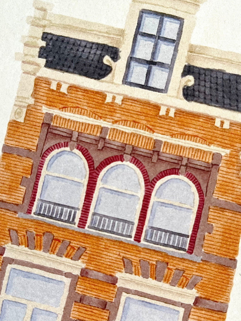 Tekening van FEBO snackbar Nieuwendijk Amsterdam. Getekend door Anne Neuteboom, cabaretier. Anne Neut Boetiek.