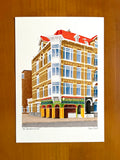 Tekening van bakkerij op de Van Baerlestraat in Amsterdam door Anne Neuteboom cabaretier Anne Neut Boetiek