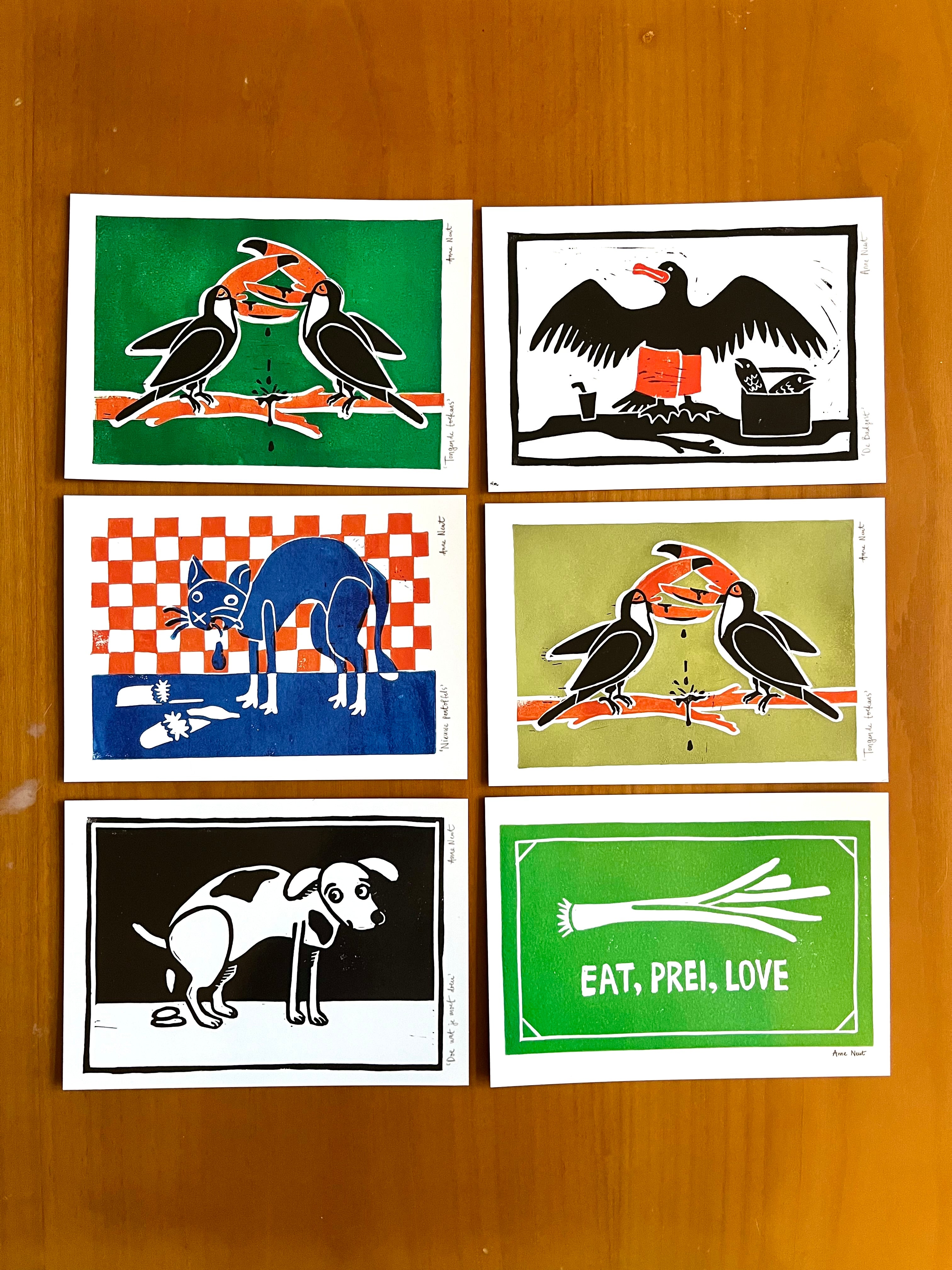 Ansichtkaarten door Anne Neuteboom cabaretier Anne Neut Boetiek