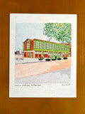 Tekening van Theater Kantine Walhalla met digitale alcohol markers door Anne Neuteboom cabaretier Anne Neut Boetiek